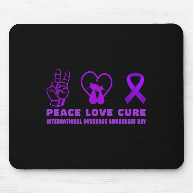 Tapis De Souris Fun Chat Peace Love Cure Overdose Support de sensi (Devant)