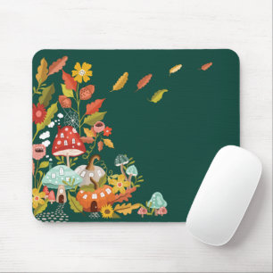 Tapis De Souris Fun Fairy Garden Autumn Leafs Champignons & Citrou