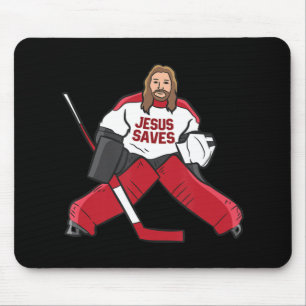 Tapis De Souris Fun Hockey Jésus sauve Hockey Goy