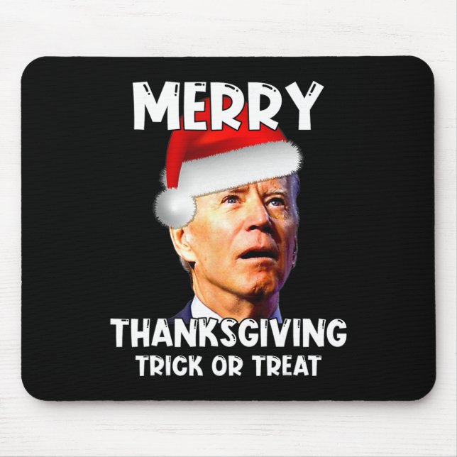 Tapis De Souris Fun Joe Biden Santa Hat Joyeux Thanksgiving Christ (Devant)