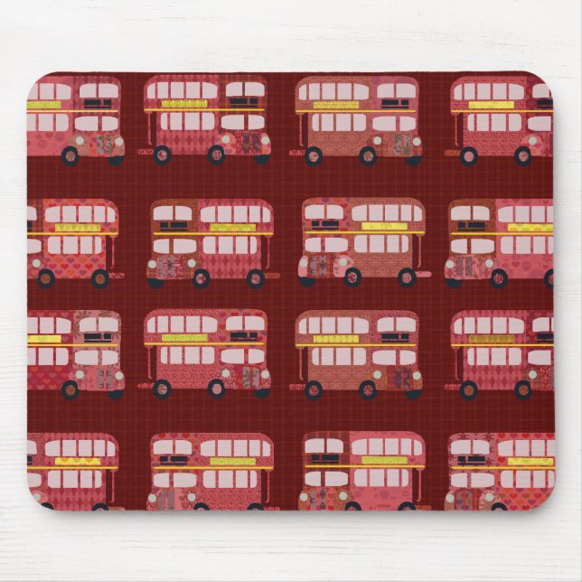 Tapis De Souris Fun London Double Decker Bus Cartoon Motif (Devant)