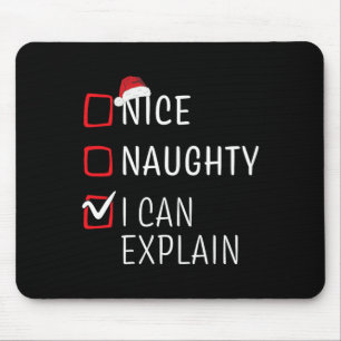 Tapis De Souris Fun Naughty Nice Noël Famille Pajama Hommes Femmes