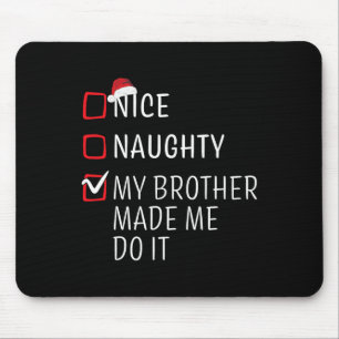 Tapis De Souris Fun Naughty Nice Noël Famille Pyjama Hommes Femmes