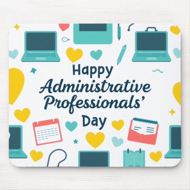 Tapis De Souris Fun Office Icons Administrative Day Pattern (Devant)