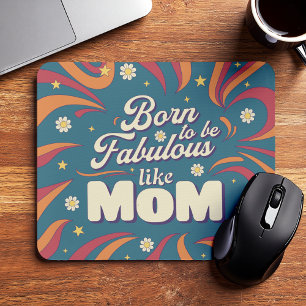 Tapis De Souris Fun Retro Vintage Psychedelic Maman Citation Typog
