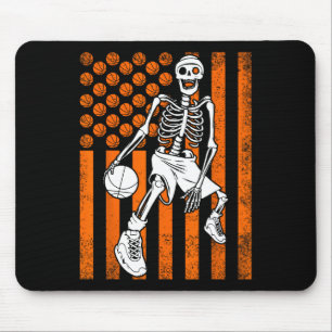 Tapis De Souris Fun Skeleton Byskbyll joueur Usa American Flag V