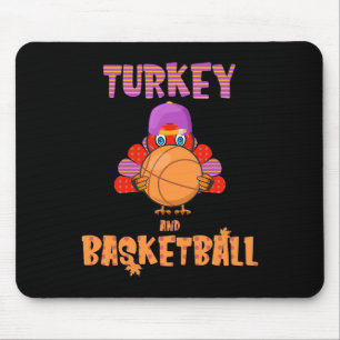 Tapis De Souris Fun Thanksgiving Turquie joue Basketball Tee Men B
