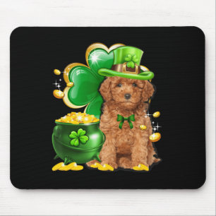 Tapis De Souris Fun Toy Poodle Chien Shamrock irlandais Saint Patr