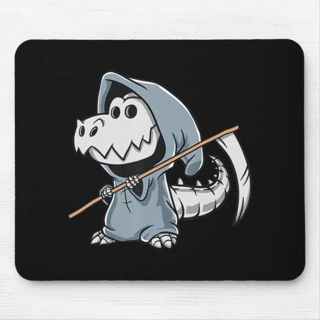 Tapis De Souris Fun TRex Squelette Dino Faucheuse Dinosaure Hallow (Devant)