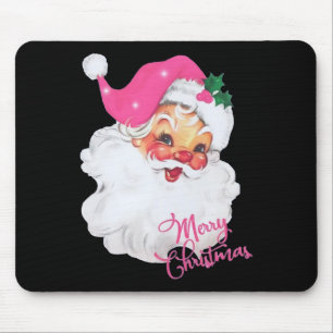 Tapis De Souris Fun Vintage Pink Santa Claus Design de Noël rose
