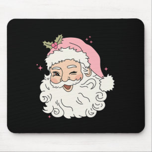 Tapis De Souris Fun Vintage Pink Santa Claus Pink Noël Hommes de N