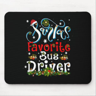 Tapis De Souris Fun Xmas Lighting Père Noël Favorite Bus Driver Ch