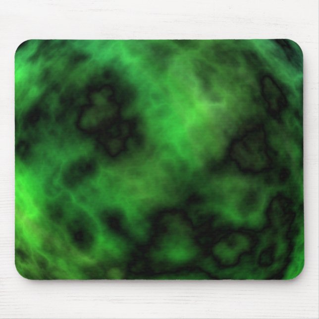 Tapis De Souris Funky Neon Green Emerald Halloween Abstrait (Devant)