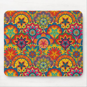 Tapis De Souris Funky Retro couleur Motif Mandala