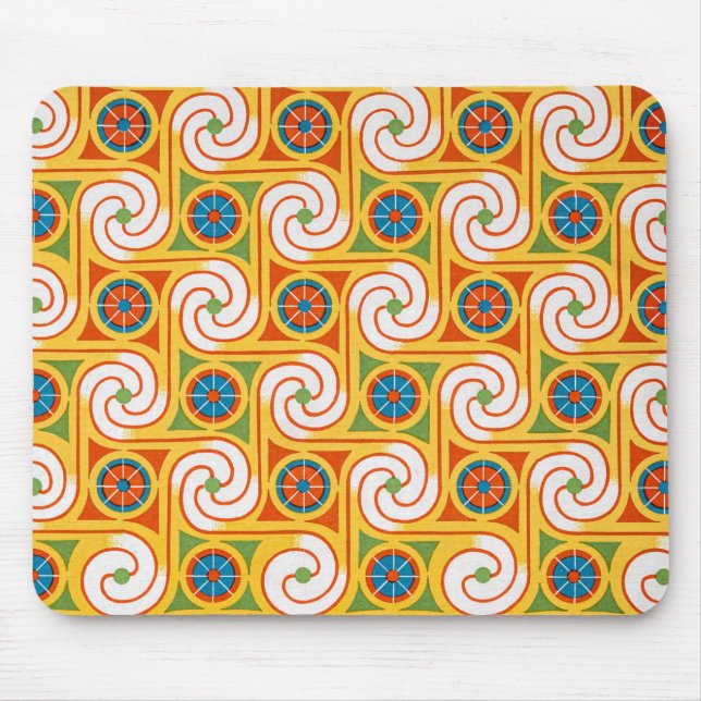 Tapis De Souris Funky Spiral 1970 Retro Fashion Swirl (Devant)