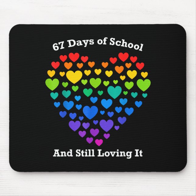 Tapis De Souris Funny 100th Day Of School Shirt Teacher Heart Vale (Devant)