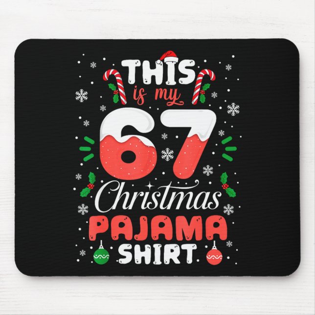 Tapis De Souris Funny 67 Christmas Pajamas Shirt Six Seven Meme Br (Devant)