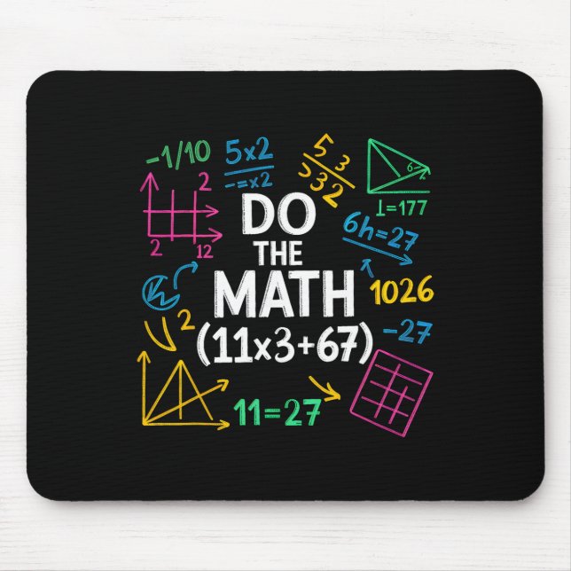 Tapis De Souris Funny 67 Math Equation 100 Days Of School 100 Days (Devant)