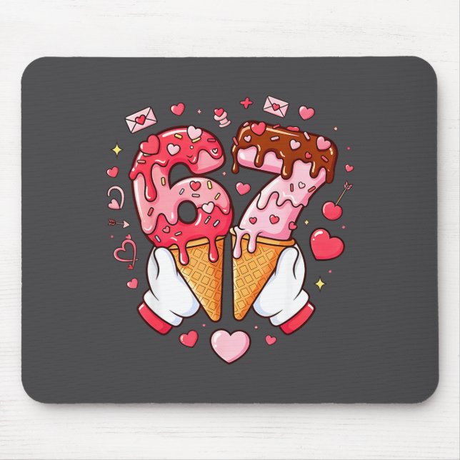 Tapis De Souris Funny 67 Meme Six Seven Ice Cream Matching Couples (Devant)