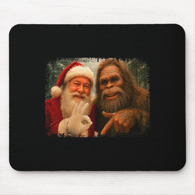Tapis De Souris Funny 67 Santa With Bigfoot Six Seven 6 7 Meme Chr (Devant)