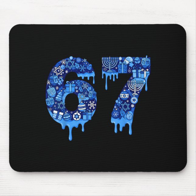 Tapis De Souris Funny 67 Six Seven 6 7 Happy Hanukkah Jewish Chanu (Devant)