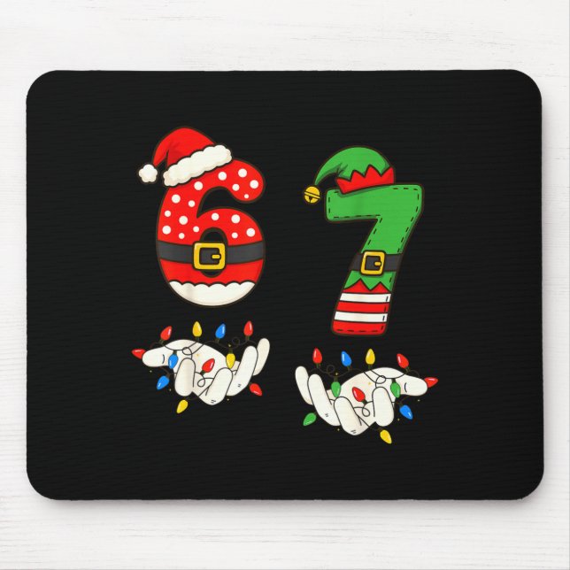 Tapis De Souris Funny 67 Six Seven Meme Couple Matching Christmas  (Devant)