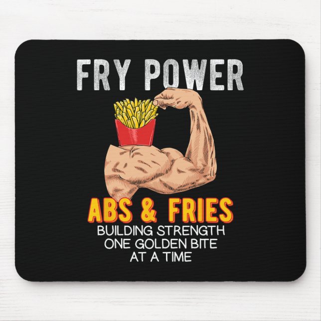 Tapis De Souris Funny Abs Exercice Fries Français Muscle Building  (Devant)