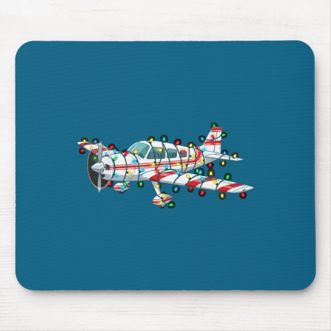 Tapis De Souris Funny Airplane Christmas Graphics Lights Lover Lon (Devant)