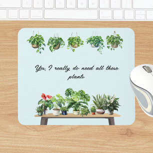 Tapis De Souris Funny Aquarelle Plante Lover Houseplant