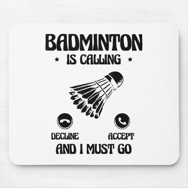Tapis De Souris Funny Badminton Player Love Shuttle Design 2  (Devant)
