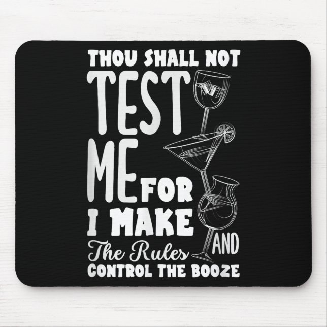 Tapis De Souris Funny Bartender Thou Shall Not Test Me Quote  (Devant)