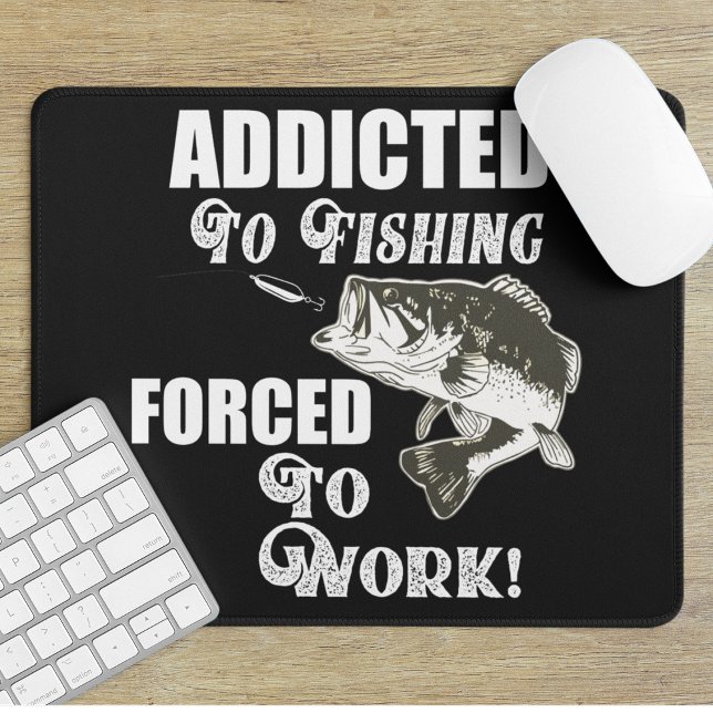 Tapis De Souris Funny Bass Fishing Citation Travail Sports Poisson (The perfect mouse pad for the avid angler who would rather be fishing than working.)