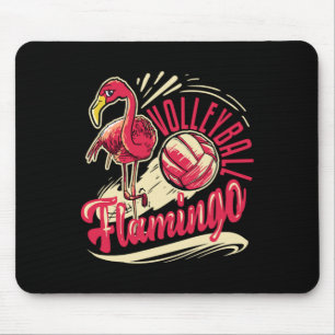 Tapis De Souris Funny Beach Vball Flamant rose rose Volley
