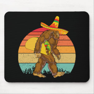 Tapis De Souris Funny Bigfoot marcher avec le gros Taco
