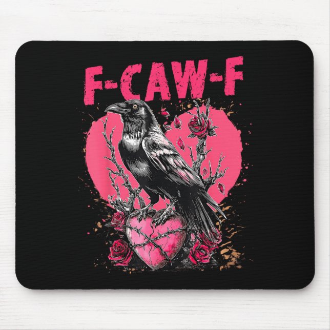 Tapis De Souris Funny Black Bird F-caw-f Anti Valentines Day Singl (Devant)