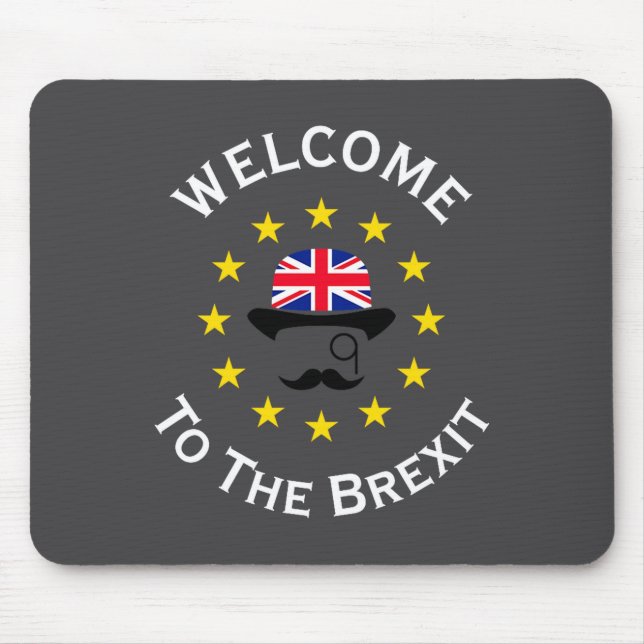 Tapis De Souris Funny Blue Yellow European Union Welcome To Brexit (Devant)