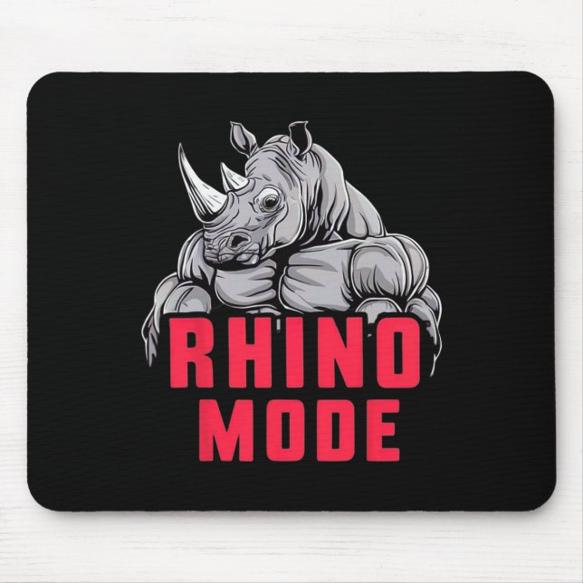 Tapis De Souris Funny Bodybuilding Rhino Mode d'entraînement Fitne (Devant)