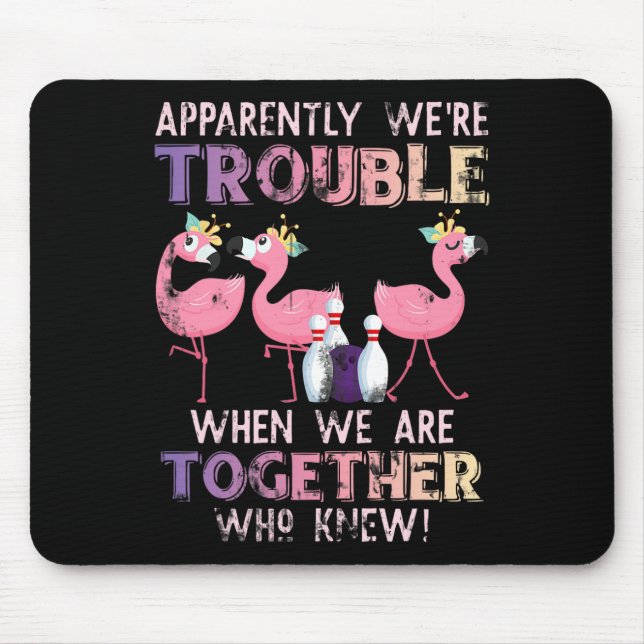 Tapis De Souris Funny Bowling Flamant rose (Devant)
