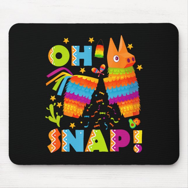 Tapis De Souris Funny Broken Pinata Oh Snap Cinco De Mayo Mexique (Devant)