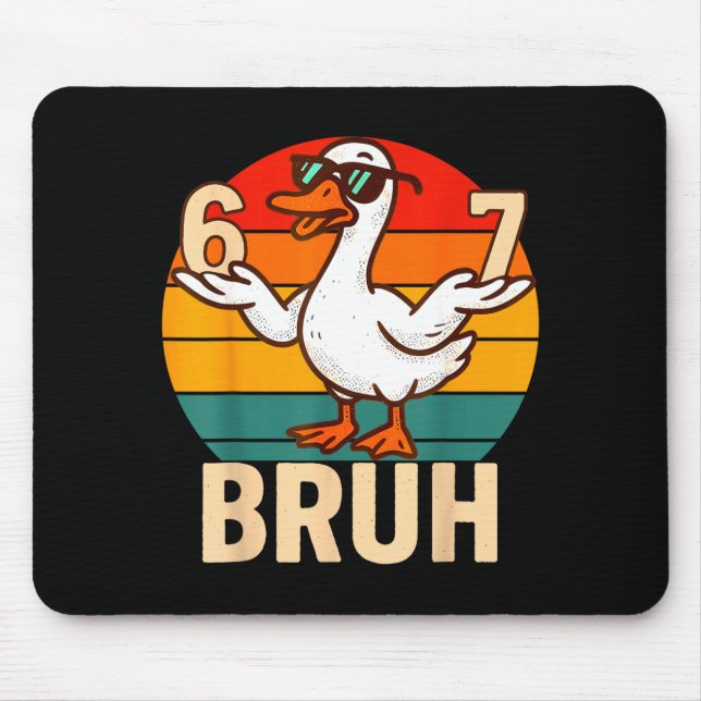 Tapis De Souris Funny Bruh Retro Duck 6 7 Meme Kids Teen Boys  (Devant)