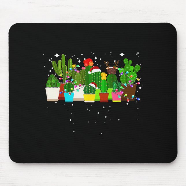 Tapis De Souris Funny Cactus Christmas Tree  (Devant)