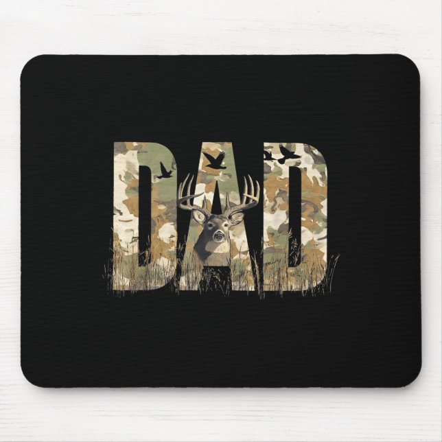 Tapis De Souris Funny Camo Dad Hunting Camouflage Deer Father's Da (Devant)