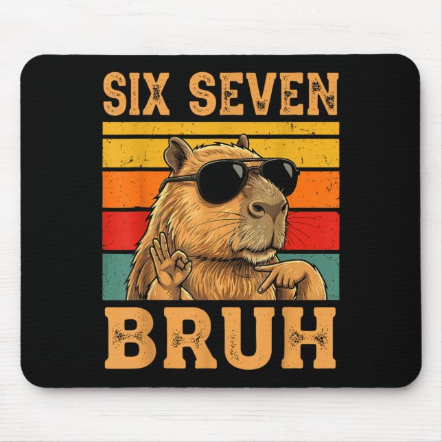 Tapis De Souris Funny Capybara 67 Meme Six Seven Bruh Boys Teens K (Devant)