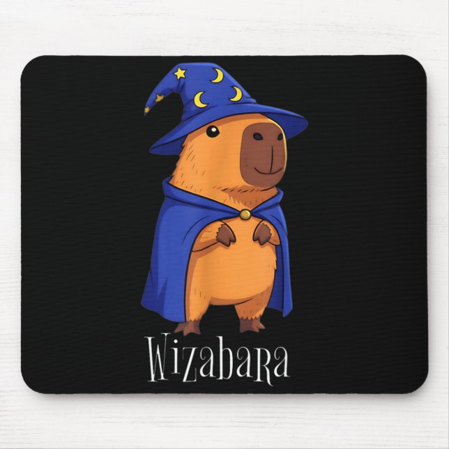 Tapis De Souris Funny Capybara Wizard Costume Wizabara Graphic Kid (Devant)
