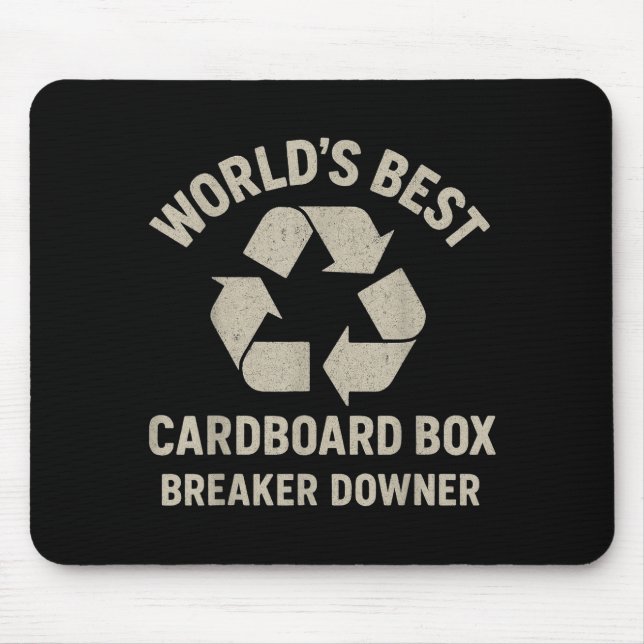 Tapis De Souris Funny Cardboard Box Breaker Downer Sarcastic Retro (Devant)
