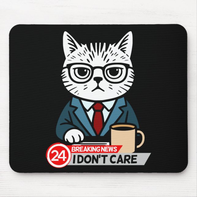 Tapis De Souris Funny Cat Meme Sarcastic Humor I Dont Care Cat  (Devant)