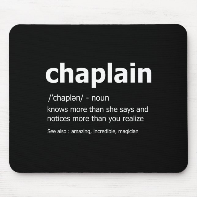 Tapis De Souris Funny Chaplain Definition New Job Gift For Chaplai (Devant)