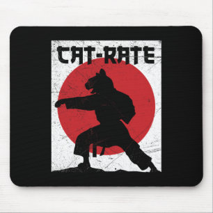 Tapis De Souris Funny Chat-rate Cat Karate Cadeau Pour Arts Martia