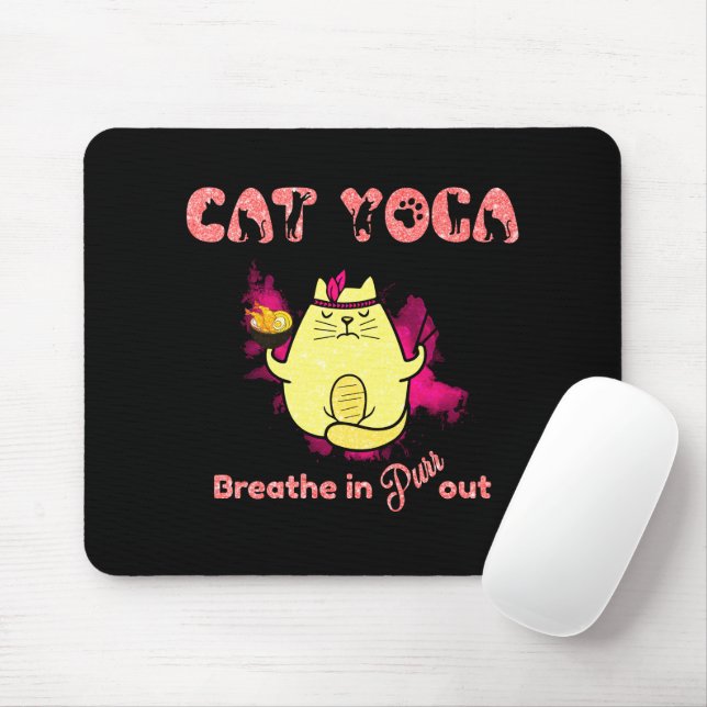 Tapis De Souris Funny Chat Yoga (Avec souris)