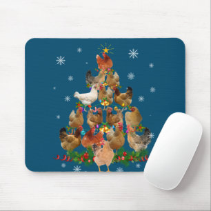 Tapis De Souris Funny Chicken Christmas Tree Pet Chicken Lover